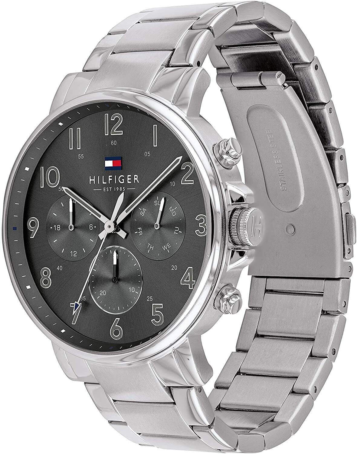 Buy Tommy Hilfiger Chronograph Quartz Stainless Steel Grey Dial 46mm Watch for Men - 1710382 in Pakistan