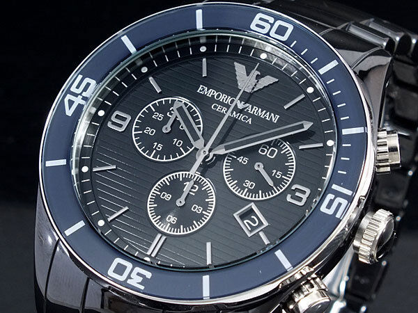 Buy Emporio Armani Men’s Chronograph Stainless Steel Black Dial 43mm Watch - AR1429 in Pakistan