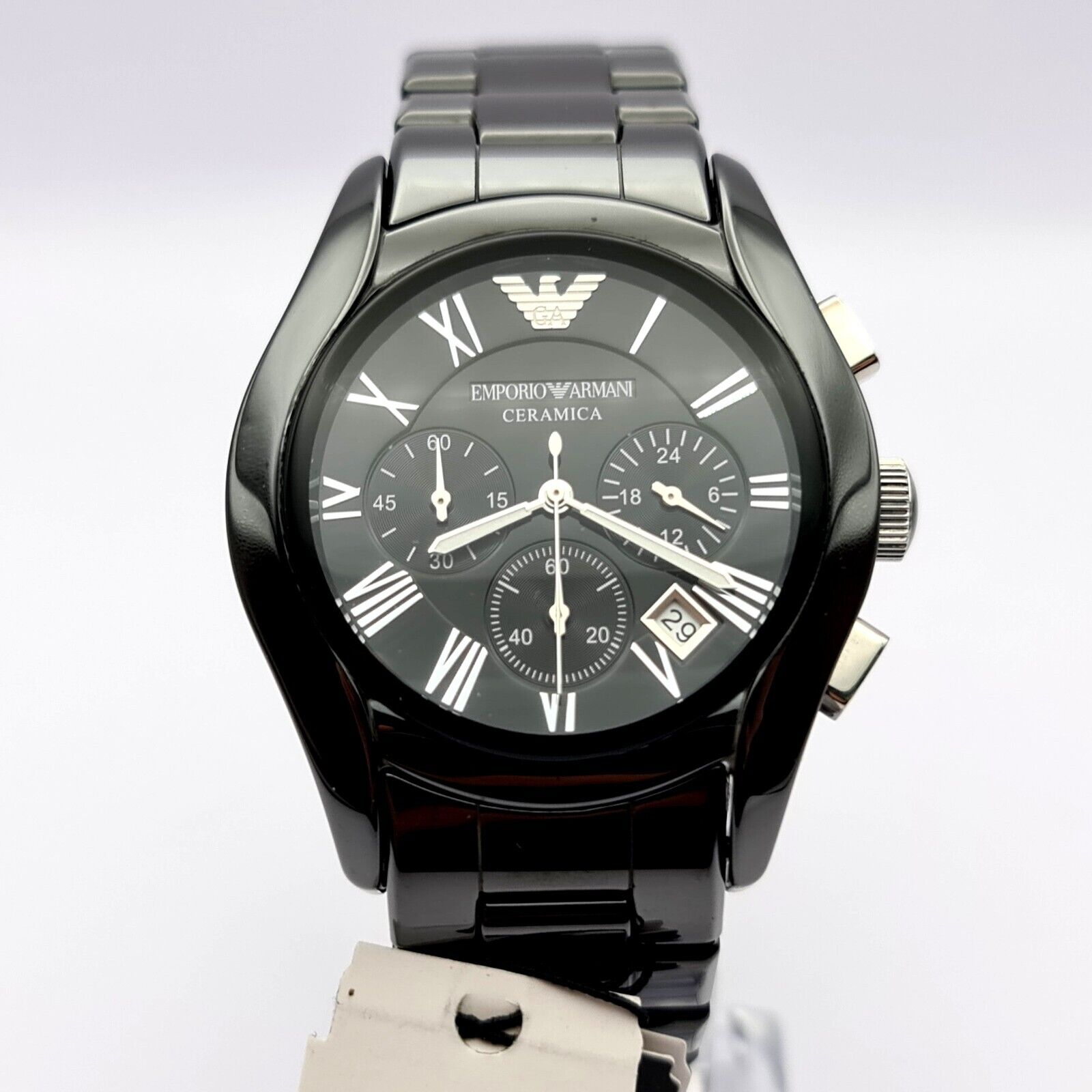 Buy Emporio Armani Chronograph Quartz Ceramic Chain Black Dial 43mm Watch for Men - Ar1400 in Pakistan
