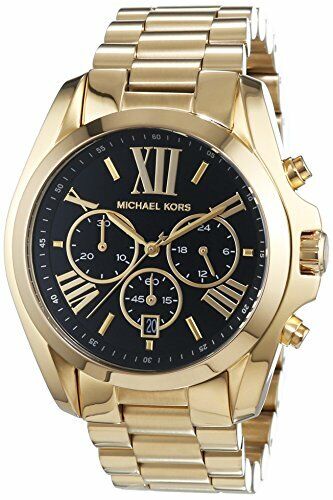 Buy Michael Kors Womens Chronograph Quartz Bradshaw Gold Stainless Steel Black Dial 43mm Watch - Mk5739 in Pakistan