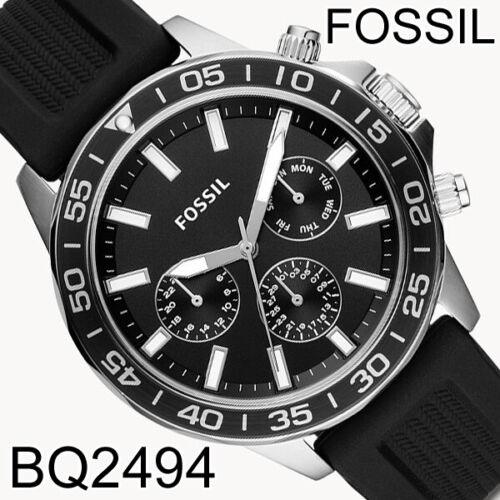 Buy Men's Chronograph Quartz Bannon Black Silicone Strap Black Dial 45Mm Watch in Pakistan