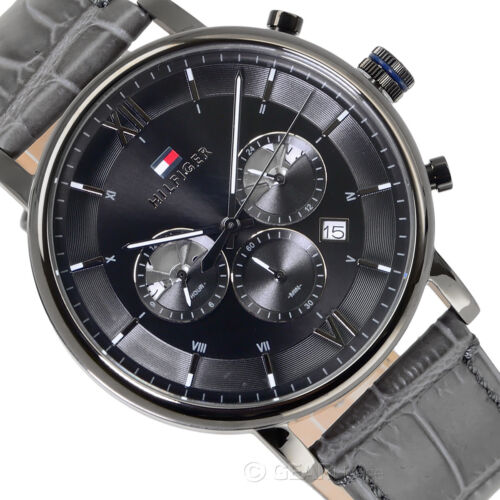 Buy Tommy Hilfiger Mens Quartz Leather Strap Black Dial 44mm Watch - 1710395 in Pakistan