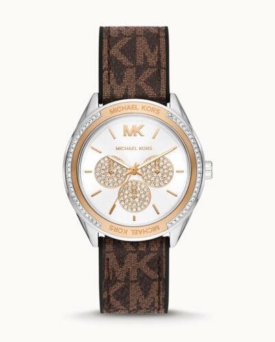 Buy Michael Kors White Dial Brown Leather Strap Watch for Women - Mk7205 in Pakistan