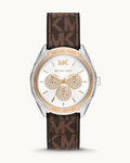 Buy Michael Kors White Dial Brown Leather Strap Watch for Women - Mk7205 in Pakistan