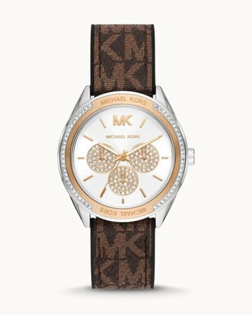 Buy Michael Kors White Dial Brown Leather Strap Watch for Women - Mk7205 in Pakistan