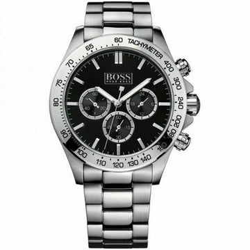 Buy Hugo Boss Mens Chronograph Quartz Stainless Steel Black Dial 46mm Watch - 1512965 in Pakistan