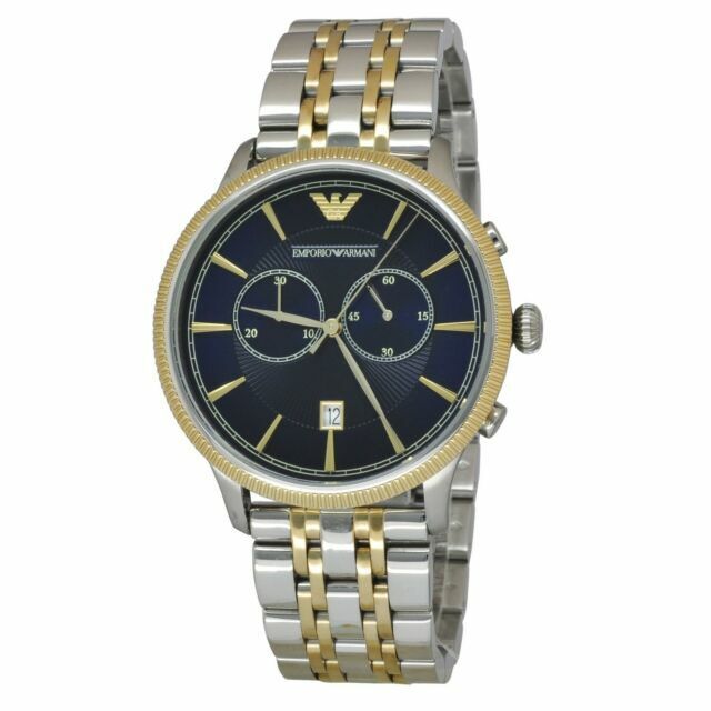 Buy Emporio Armani Men's Chronograph Stainless Steel Blue Dial 43mm Watch AR1847 in Pakistan