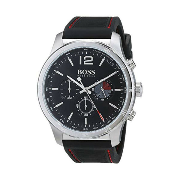 Buy Hugo Boss Chronograph Quartz Silicone Strap Black Dial 44mm Watch for Men - 1513525 in Pakistan