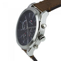 Buy Tommy Hilfiger Mens Quartz Brown Leather Strap Blue Dial 44mm Watch - 1791741 in Pakistan