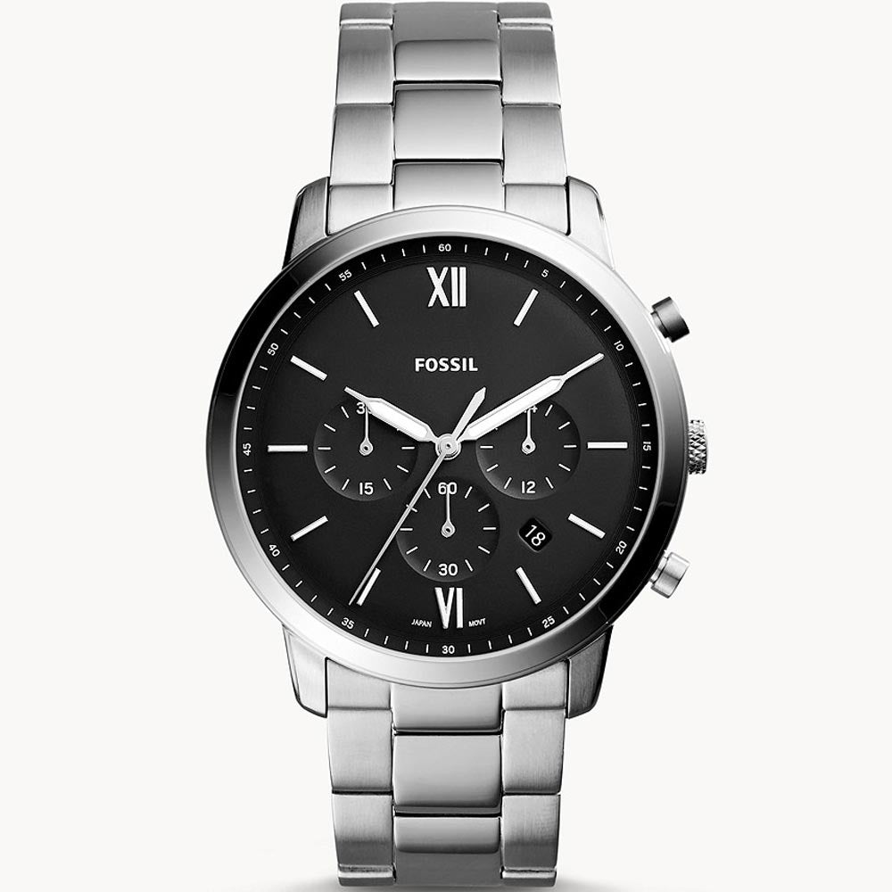 Buy Men's Chronograph Quartz Neutra Silver Stainless Steel Black Dial 44Mm Watch in Pakistan