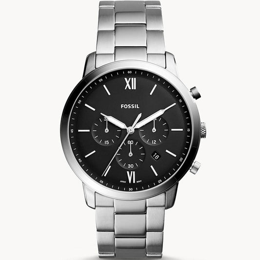 Buy Men's Chronograph Quartz Neutra Silver Stainless Steel Black Dial 44Mm Watch in Pakistan