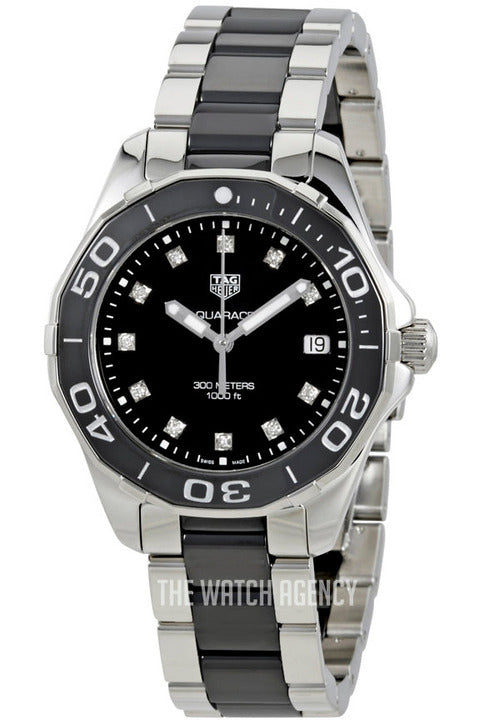 Buy Tag Heuer Aquaracer Quartz Black Dial Two Tone Steel Strap Watch for Women - WAY131C.BA0913 in Pakistan
