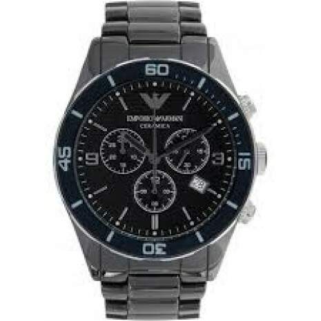 Buy Emporio Armani Men’s Chronograph Stainless Steel Black Dial 43mm Watch - AR1429 in Pakistan