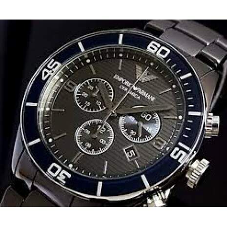 Buy Emporio Armani Men’s Chronograph Stainless Steel Black Dial 43mm Watch - AR1429 in Pakistan