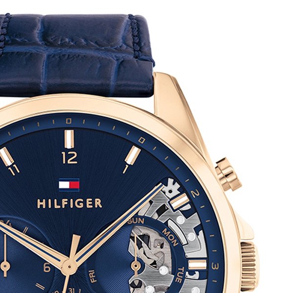 Buy Tommy Hilfiger Mens Quartz Leather Strap Blue Dial 44mm Watch - 1710451 in Pakistan