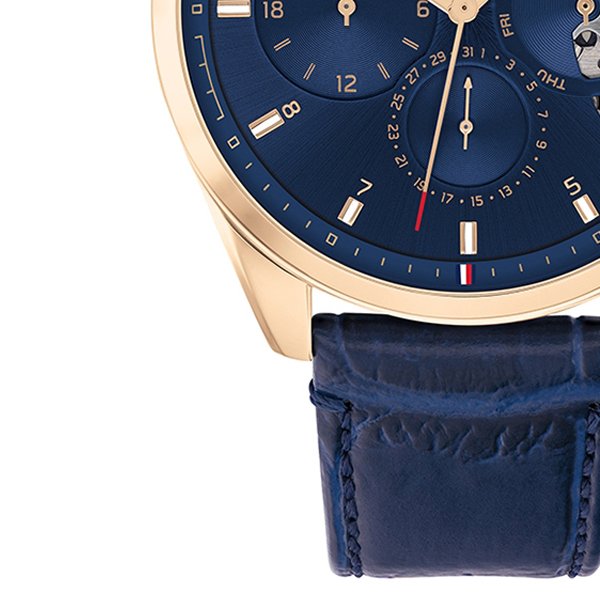 Buy Tommy Hilfiger Mens Quartz Leather Strap Blue Dial 44mm Watch - 1710451 in Pakistan