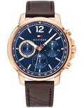 Buy Tommy Hilfiger Quartz Brown Leather Strap Blue Dial 46mm Watch for Men - 1791532 in Pakistan
