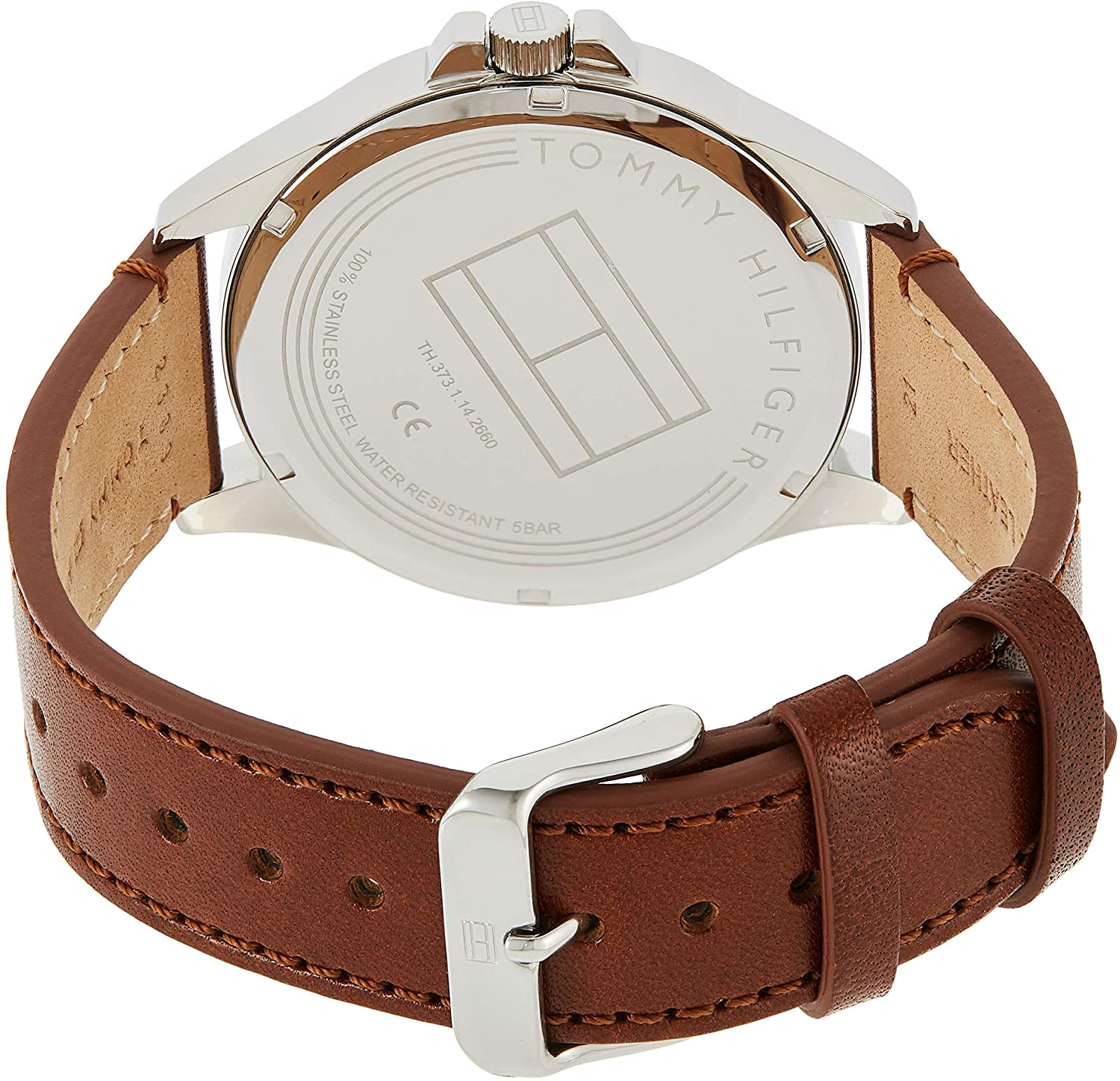 Buy Tommy Hilfiger Quartz Leather Strap White Dial 44mm for Men Watch - 1791614 in Pakistan