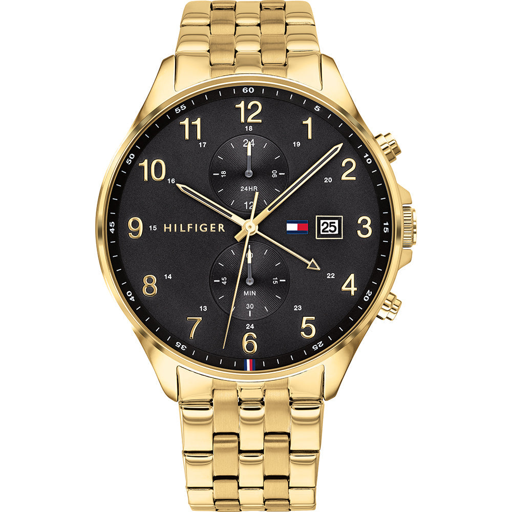 Buy Tommy Hilfiger Mens Quartz Gold Stainless Steel Black Dial 44mm Watch - 1791708 in Pakistan