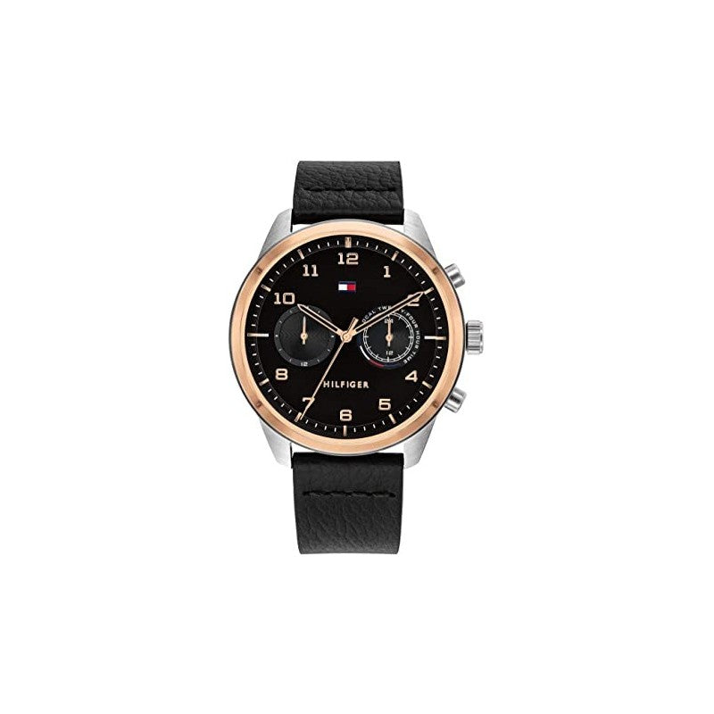 Buy Tommy Hilfiger Quartz Leather Strap Black Dial 44mm Watch for Men - 1791786 in Pakistan