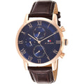 Buy Tommy Hilfiger Quartz Brown Leather Strap Blue Dial 46mm Watch for Men - 1791532 in Pakistan
