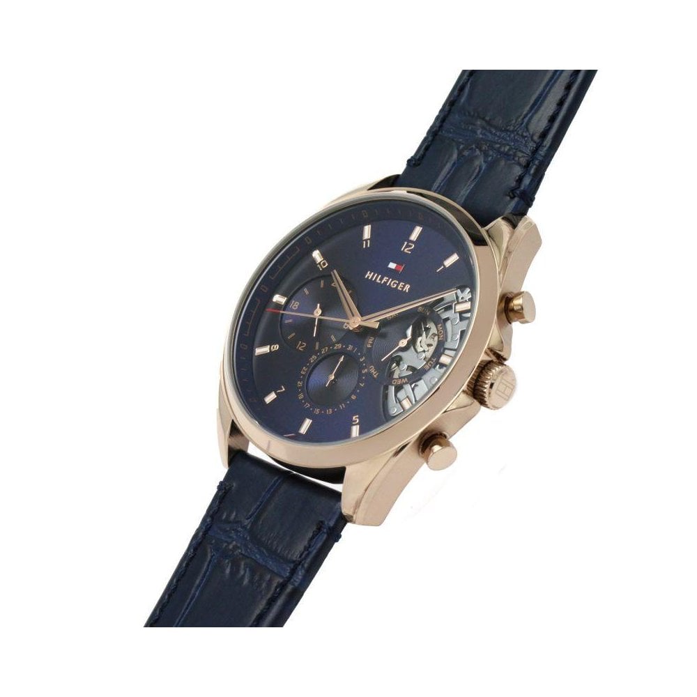 Buy Tommy Hilfiger Mens Quartz Leather Strap Blue Dial 44mm Watch - 1710451 in Pakistan