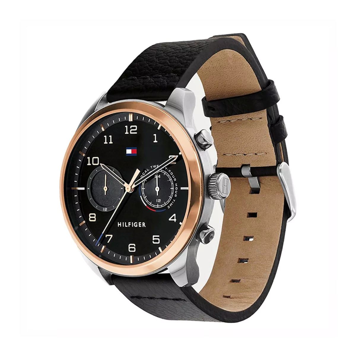 Buy Tommy Hilfiger Quartz Leather Strap Black Dial 44mm Watch for Men - 1791786 in Pakistan