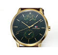 Buy Tommy Hilfiger Mens Quartz Brown Leather Strap Green Dial 41mm Watch - 1791607 in Pakistan