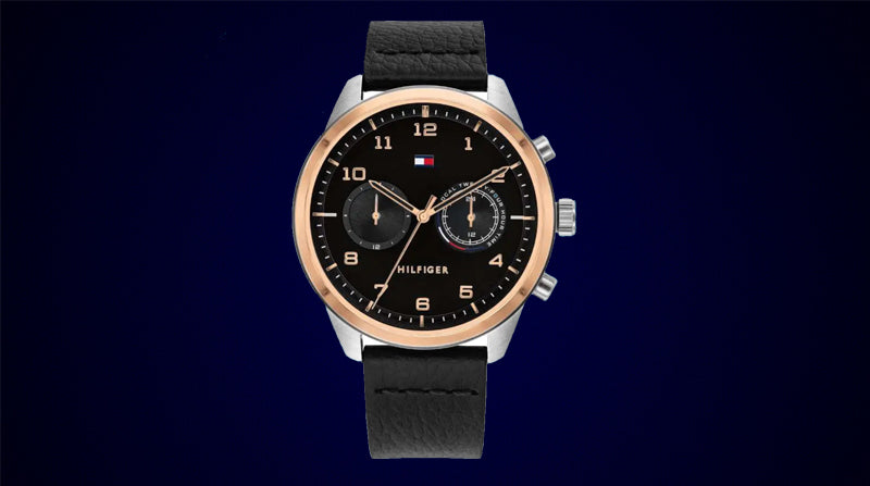 Buy Tommy Hilfiger Quartz Leather Strap Black Dial 44mm Watch for Men - 1791786 in Pakistan