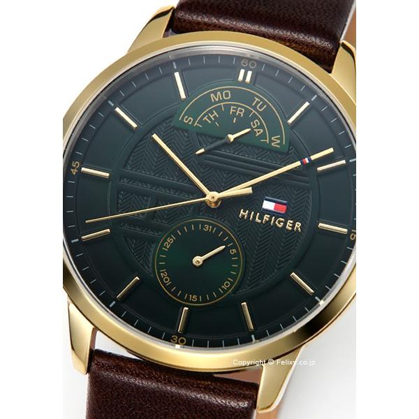 Buy Tommy Hilfiger Mens Quartz Brown Leather Strap Green Dial 41mm Watch - 1791607 in Pakistan