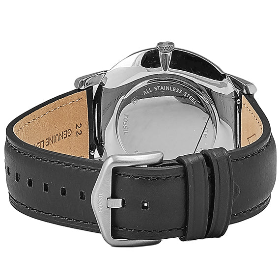 Buy Men's Quartz Minimalist Black Leather Strap Black Dial 44Mm Watch in Pakistan