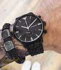 Buy Emporio Armani Mens Chronograph Quartz Stainless Steel Black Dial 38mm Watch - Ar1934 in Pakistan