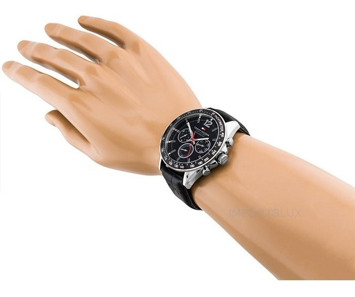 Buy Tommy Hilfiger Quartz Leather Strap Black Dial 46mm Watch for Men - 1791117 in Pakistan