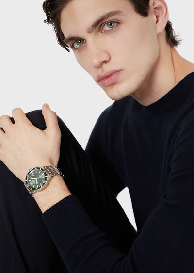 Buy Emporio Armani Men's Quartz Stainless Steel Green Dial 42mm Watch AR11338 in Pakistan