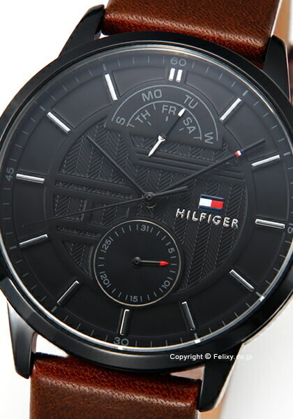 Buy Tommy Hilfiger Mens Quartz Leather Strap Black Dial 44mm Watch - 1791604 in Pakistan