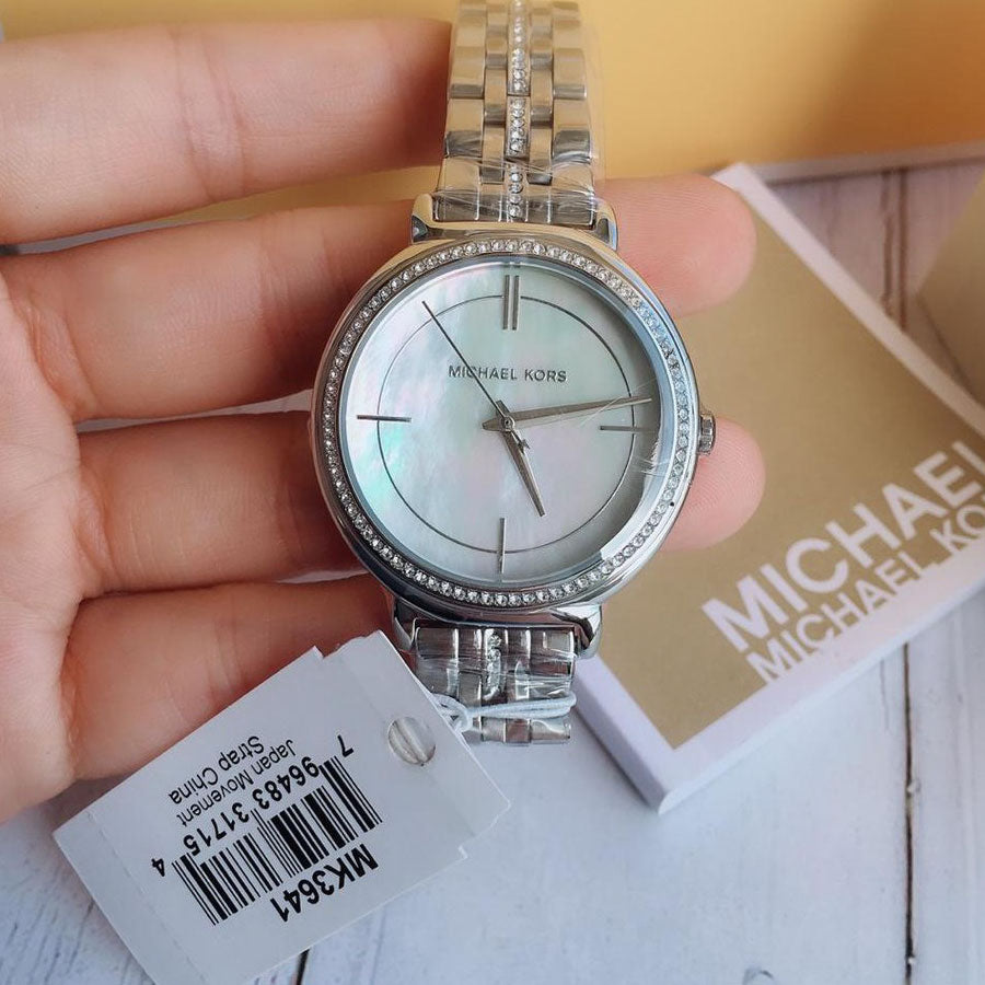 Buy Michael Kors Quartz Stainless Steel Mother Of Pearl Dial 33mm Watch for Women - Mk3641 in Pakistan