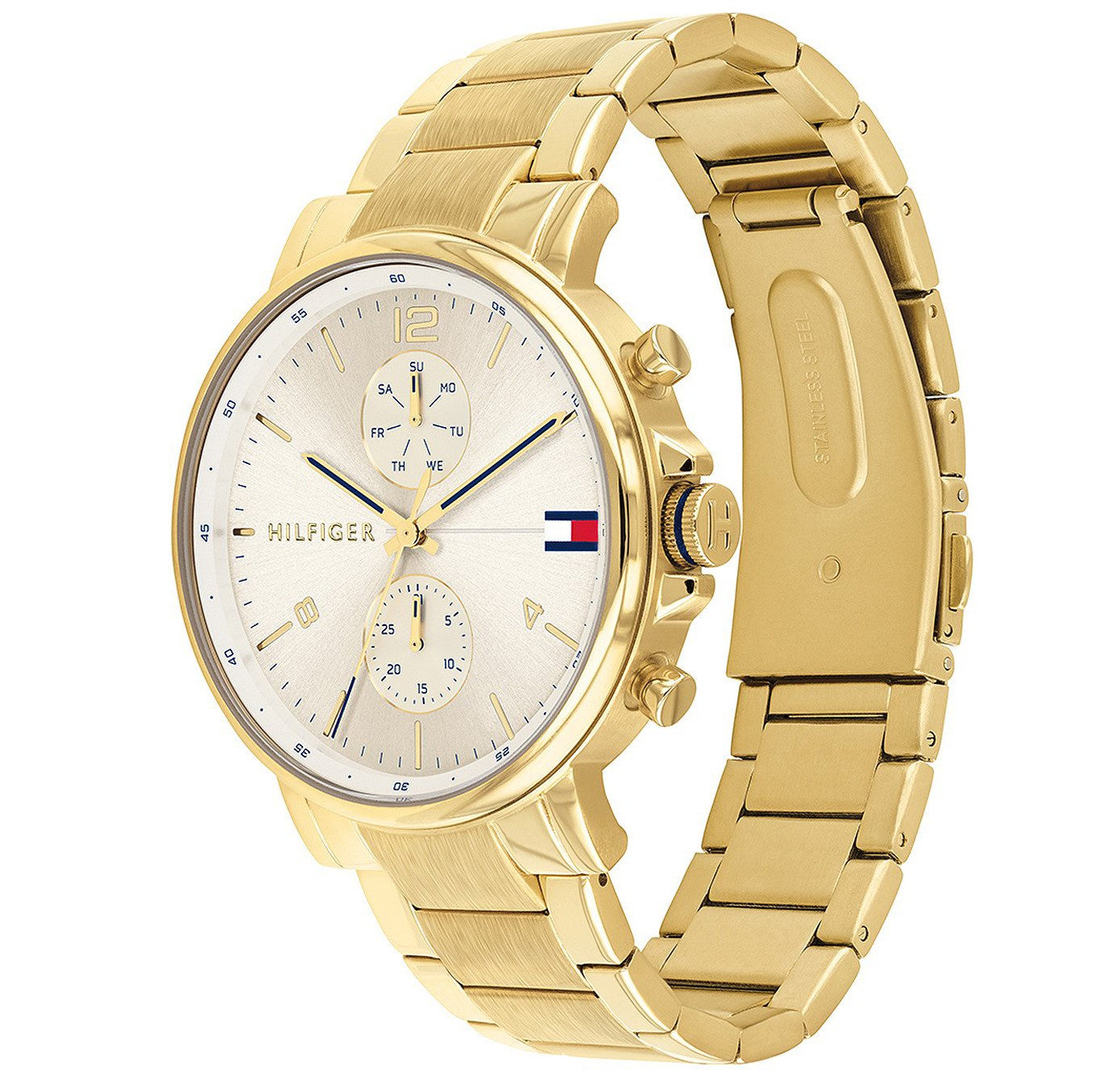 Buy Tommy Hilfiger Mens Quartz Gold Stainless Steel Gold Dial 44mm Watch - 1710415 in Pakistan