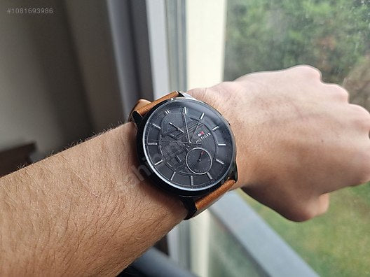 Buy Tommy Hilfiger Mens Quartz Leather Strap Black Dial 44mm Watch - 1791604 in Pakistan