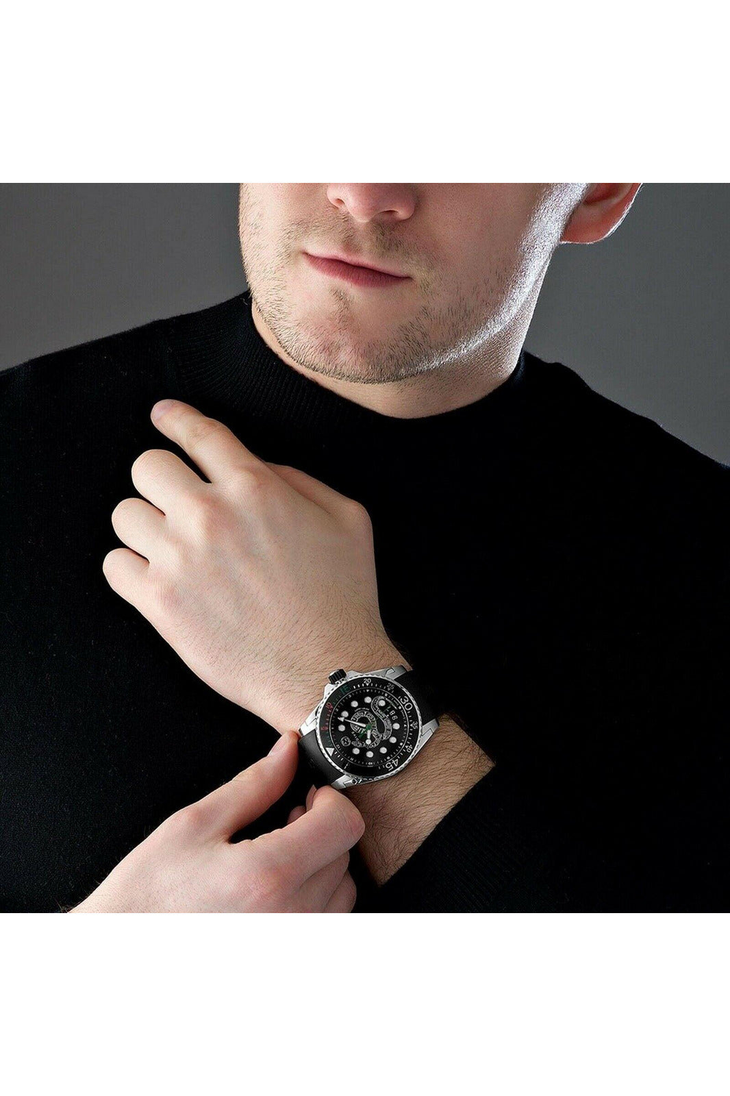 Buy Gucci Men's Quartz Swiss Made Silicone Strap Black Dial 45mm Watch YA136217 in Pakistan