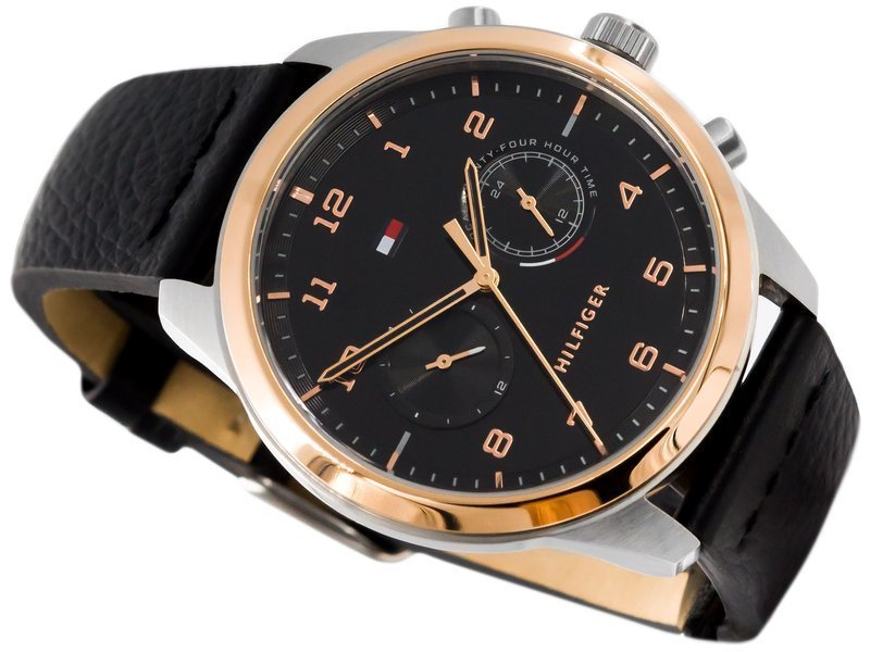 Buy Tommy Hilfiger Quartz Leather Strap Black Dial 44mm Watch for Men - 1791786 in Pakistan