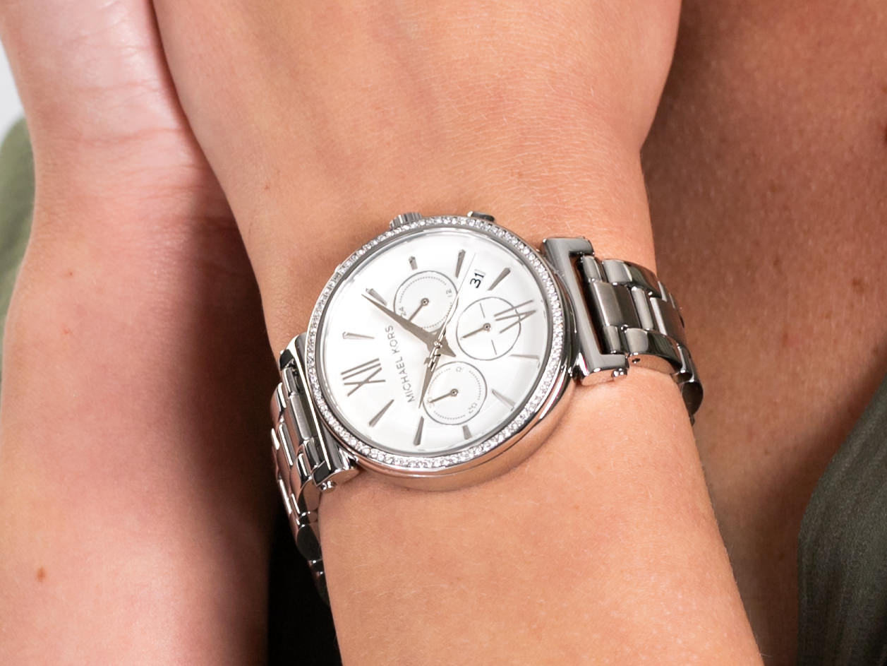 Buy Michael Kors Womens Quartz Stainless Steel Silver Dial 47mm Watch - Mk6575 in Pakistan