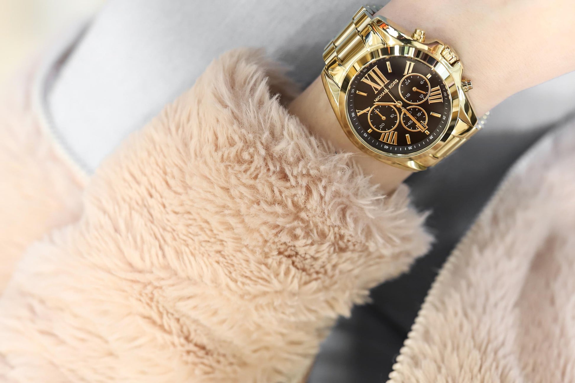 Buy Michael Kors Womens Chronograph Quartz Bradshaw Gold Stainless Steel Black Dial 43mm Watch - Mk5739 in Pakistan