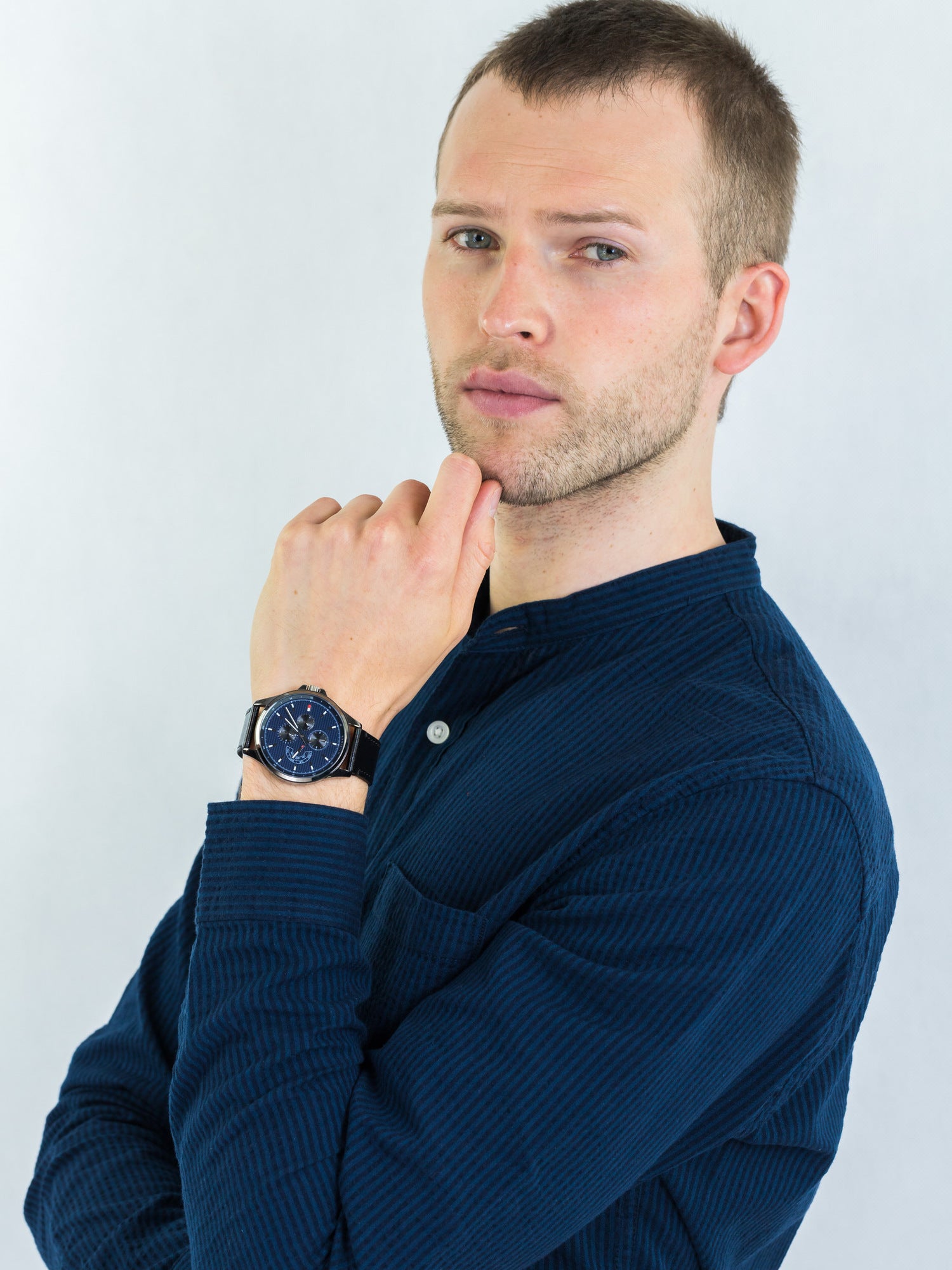 Buy Tommy Hilfiger Quartz Leather Strap Blue Dial 44mm Watch for Men - 1791616 in Pakistan