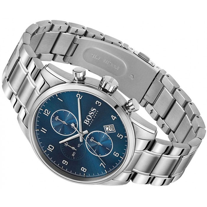 Buy Hugo Boss Mens Quartz Skymaster Chrono Stainless Steel Blue Dial 44mm Watch - 1513784 in Pakistan