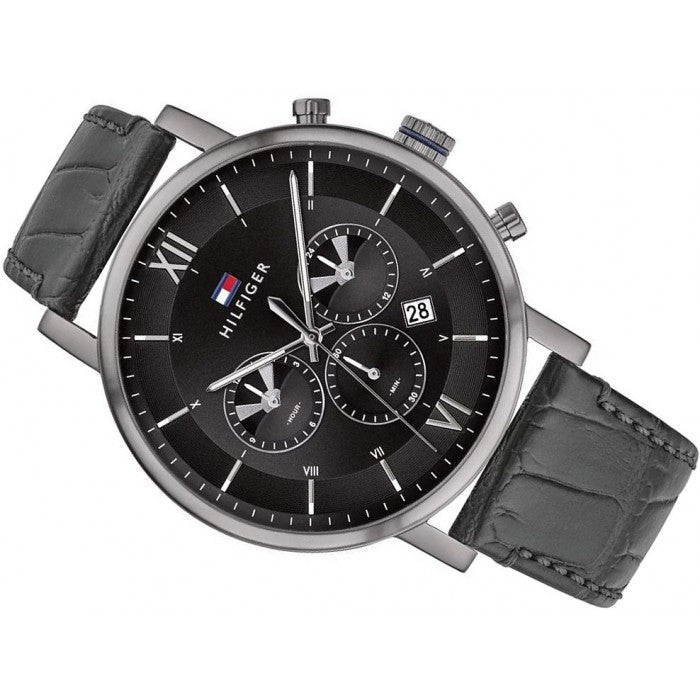 Buy Tommy Hilfiger Mens Quartz Leather Strap Black Dial 44mm Watch - 1710395 in Pakistan