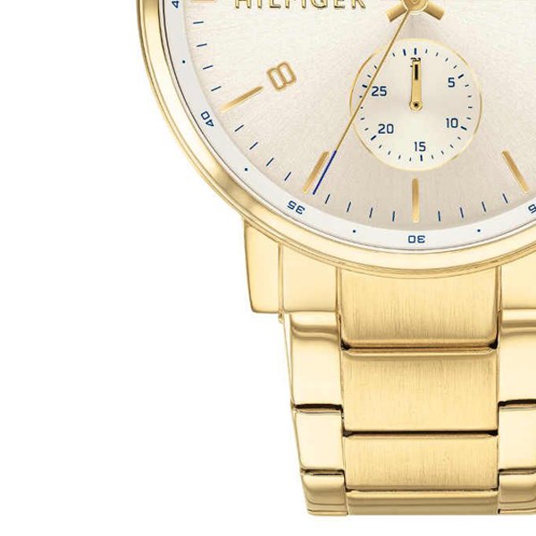 Buy Tommy Hilfiger Mens Quartz Gold Stainless Steel Gold Dial 44mm Watch - 1710415 in Pakistan