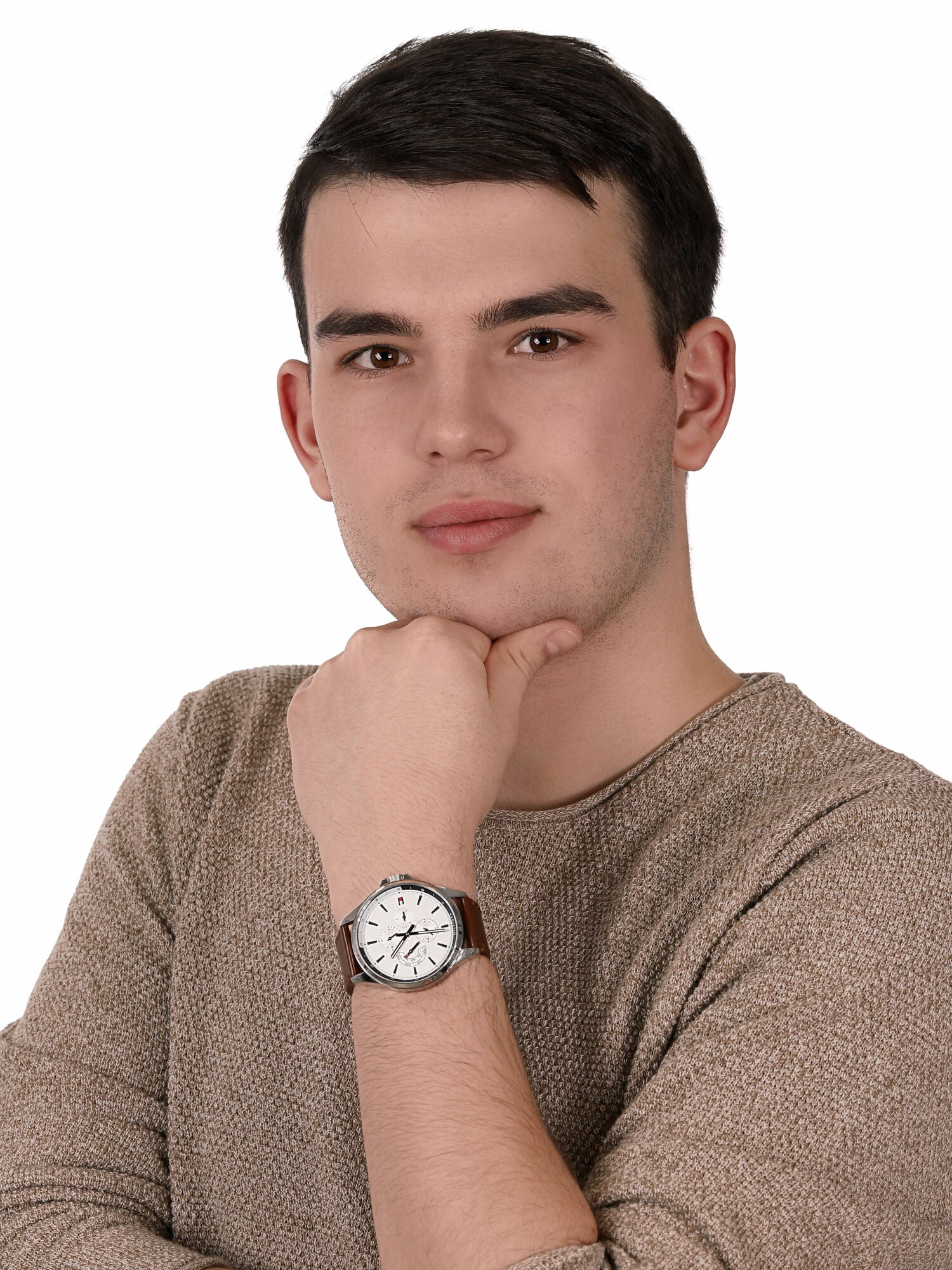 Buy Tommy Hilfiger Quartz Leather Strap White Dial 44mm for Men Watch - 1791614 in Pakistan