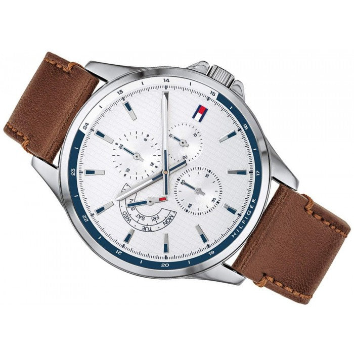 Buy Tommy Hilfiger Quartz Leather Strap White Dial 44mm for Men Watch - 1791614 in Pakistan